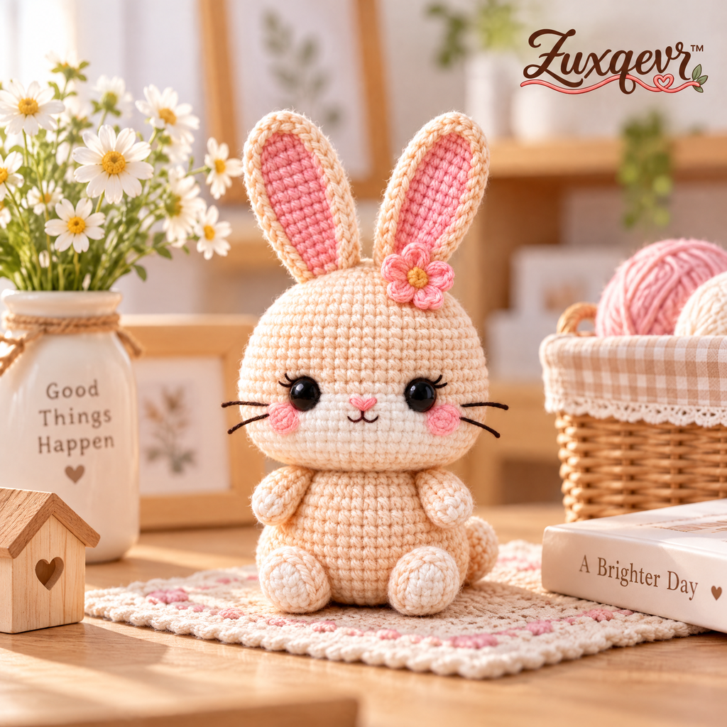 𝒁𝒖𝒙𝒒𝒆𝒗𝒓™ Flower-Ear Crochet Bunny