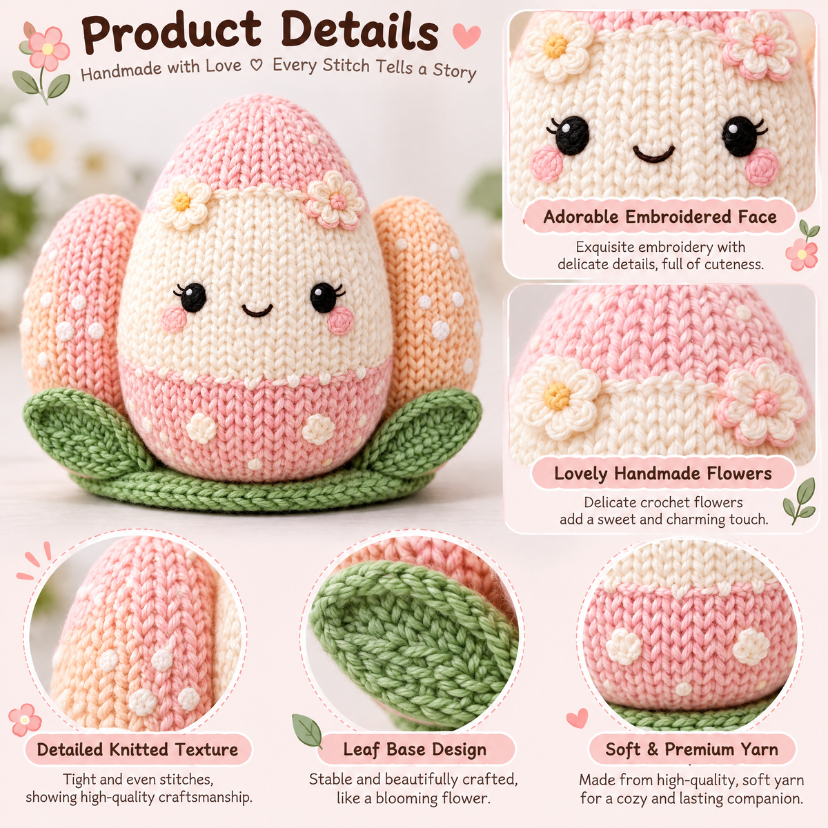 𝒁𝒖𝒙𝒒𝒆𝒗𝒓™ Pastel Flowering Cactus Crochet Decor
