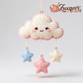 𝒁𝒖𝒙𝒒𝒆𝒗𝒓™ Smiling Cloud & Stars Crochet Wall Hanging
