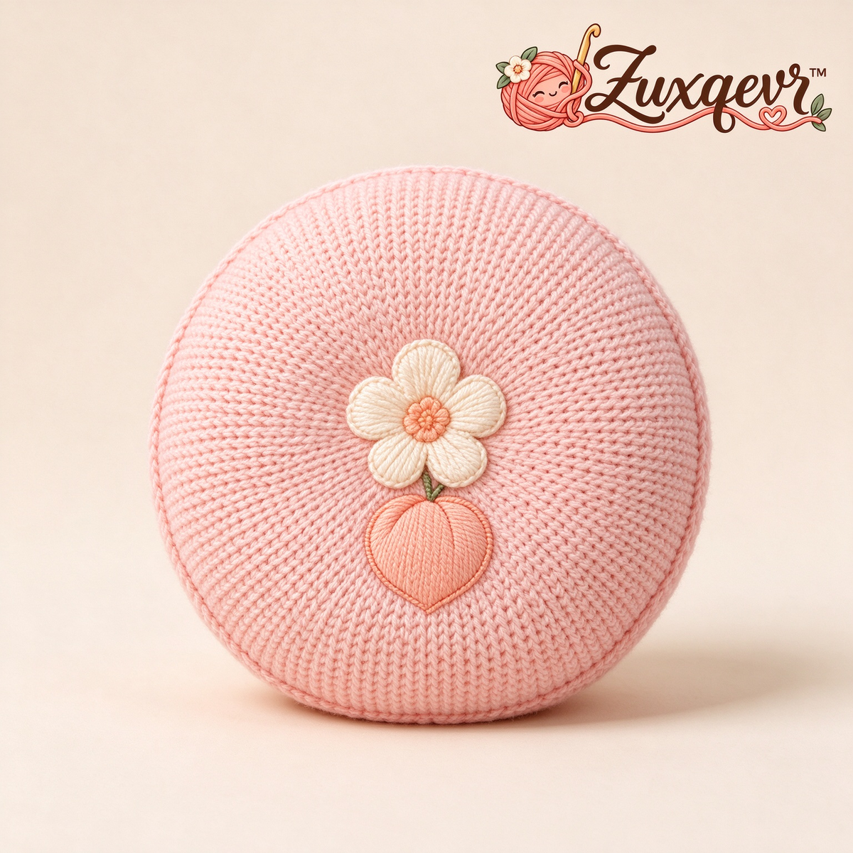 𝒁𝒖𝒙𝒒𝒆𝒗𝒓™ Pink Daisy Round Knit Cushion