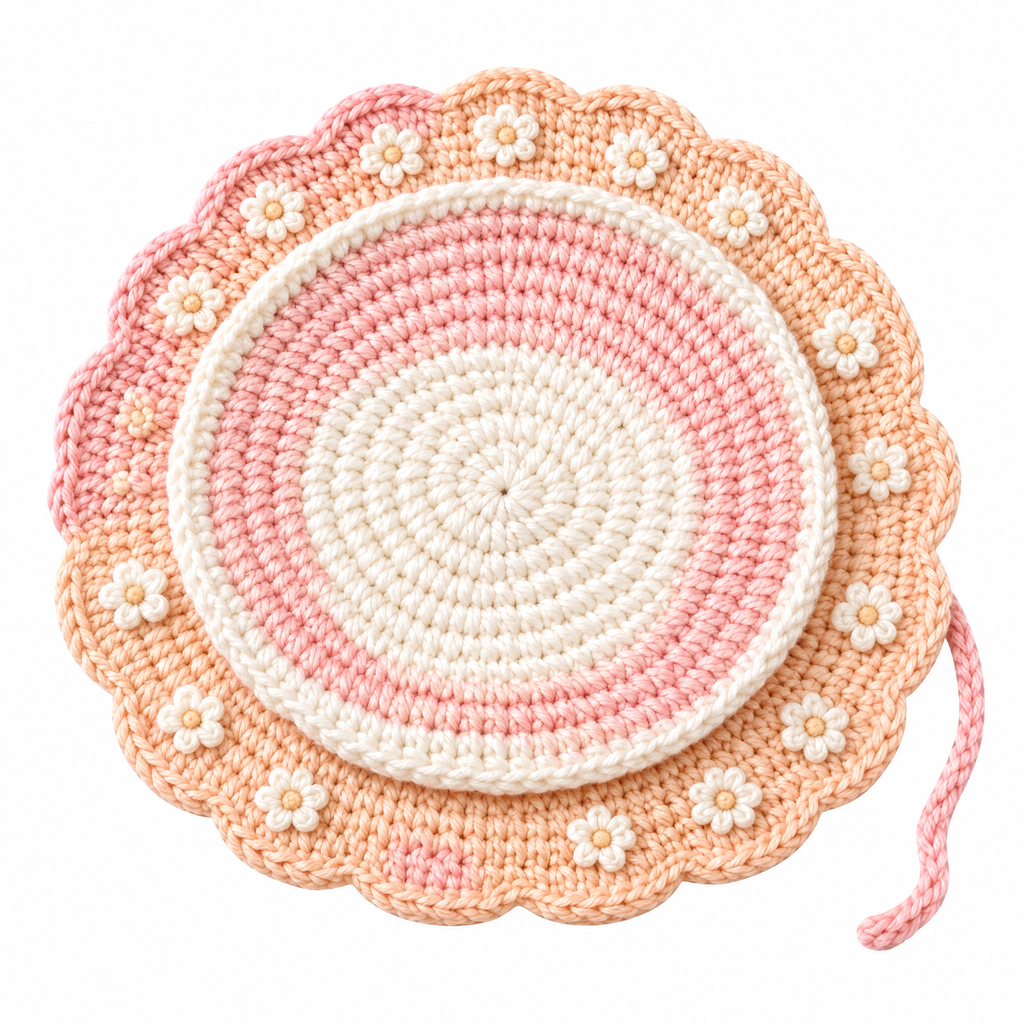 𝒁𝒖𝒙𝒒𝒆𝒗𝒓™ Daisy Scalloped Crochet Table Mat