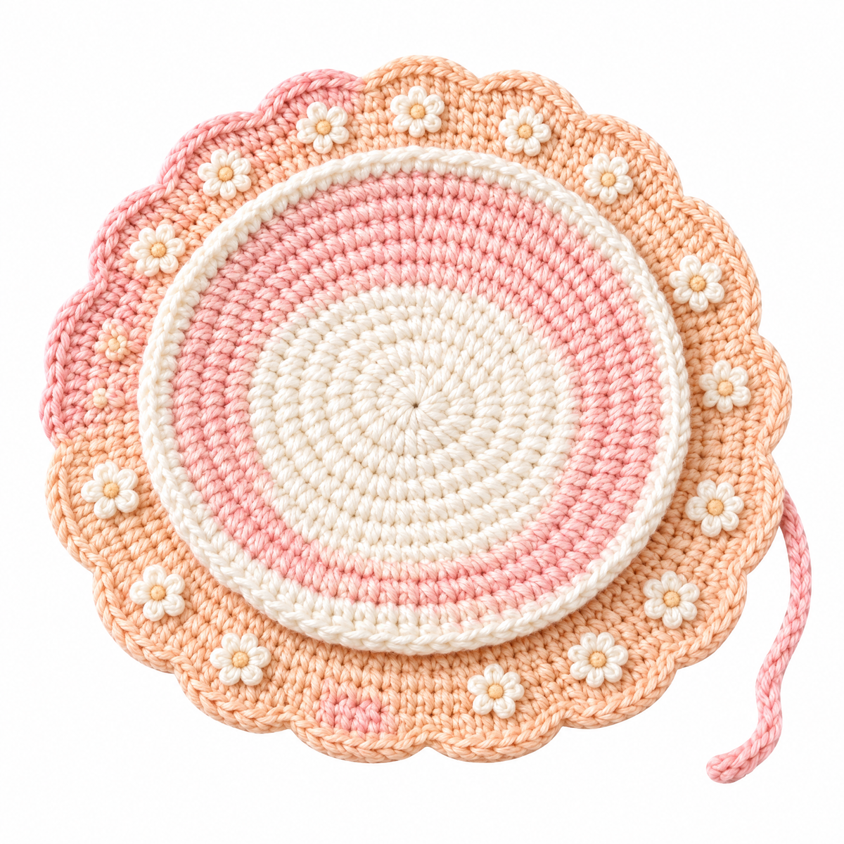 𝒁𝒖𝒙𝒒𝒆𝒗𝒓™ Daisy Scalloped Crochet Table Mat
