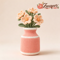 𝒁𝒖𝒙𝒒𝒆𝒗𝒓™ Peach Blossom Crochet Vase Arrangement