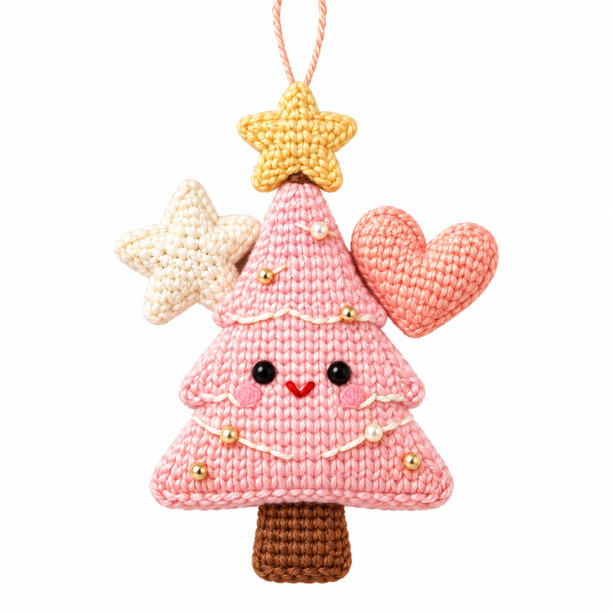 𝒁𝒖𝒙𝒒𝒆𝒗𝒓™ Pink Christmas Tree Crochet Ornament