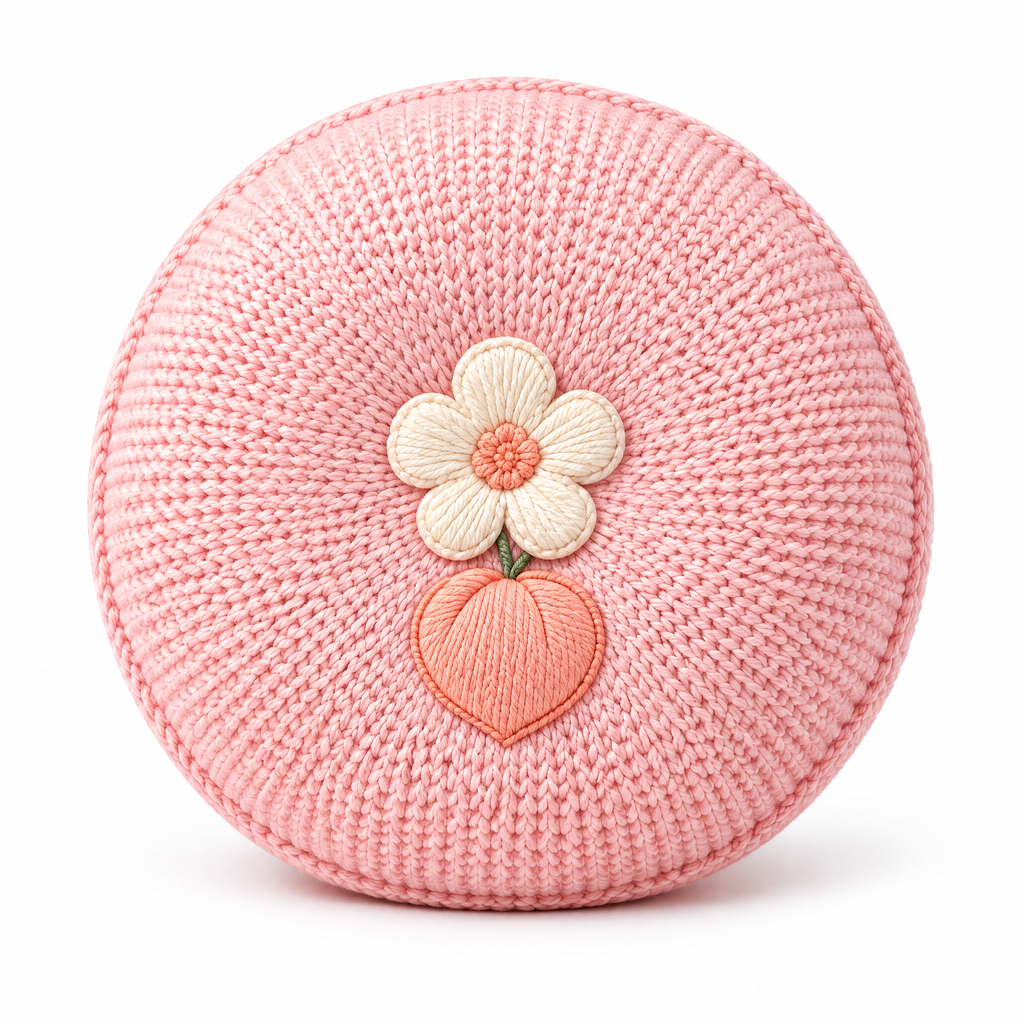 𝒁𝒖𝒙𝒒𝒆𝒗𝒓™ Pink Daisy Round Knit Cushion