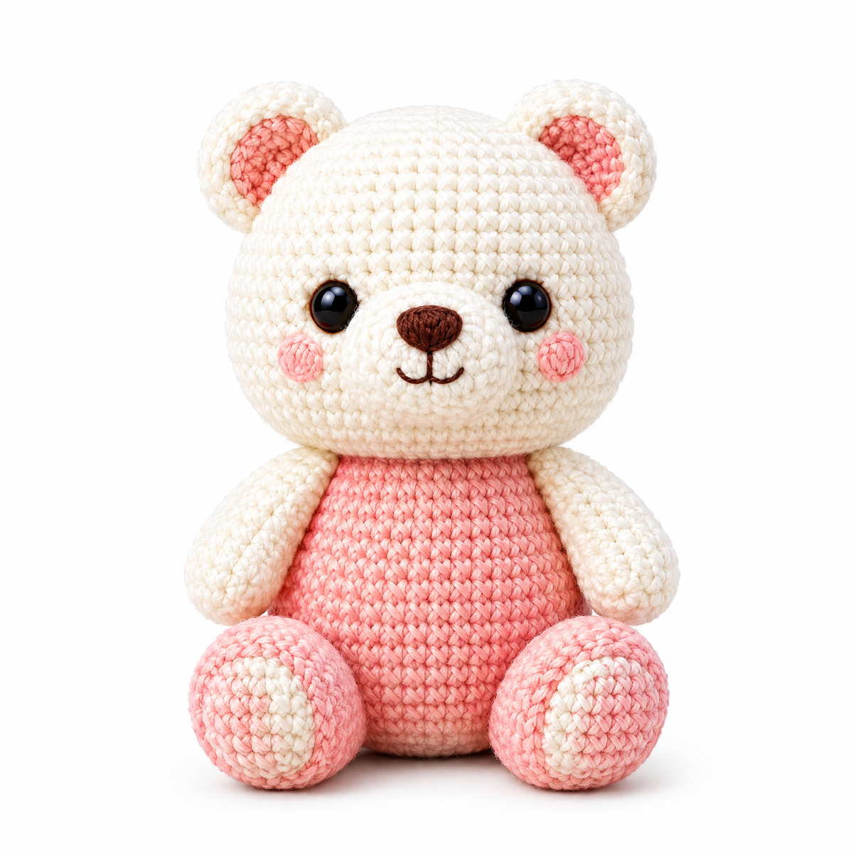 𝒁𝒖𝒙𝒒𝒆𝒗𝒓™ Cream & Pink Crochet Bear